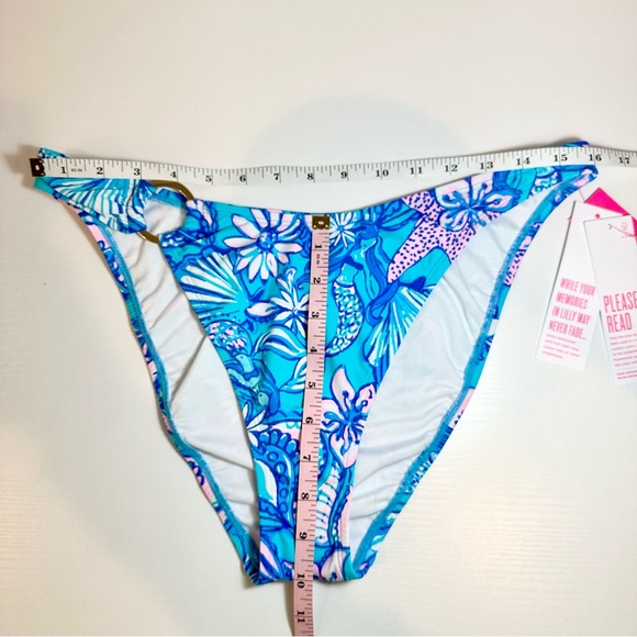 Lilly Pulitzer Kylen Bikini Bottom Amalfi Blue Sound the Sirens - Picture 13 of 15
